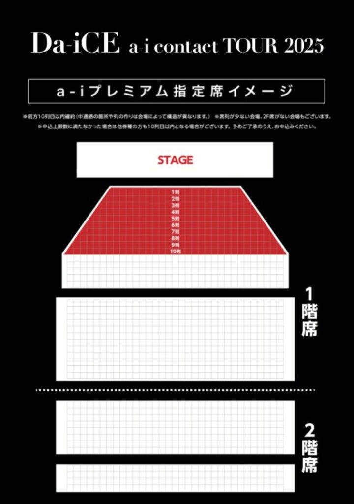 Da-iCE LIVE TOUR 2025 座席表